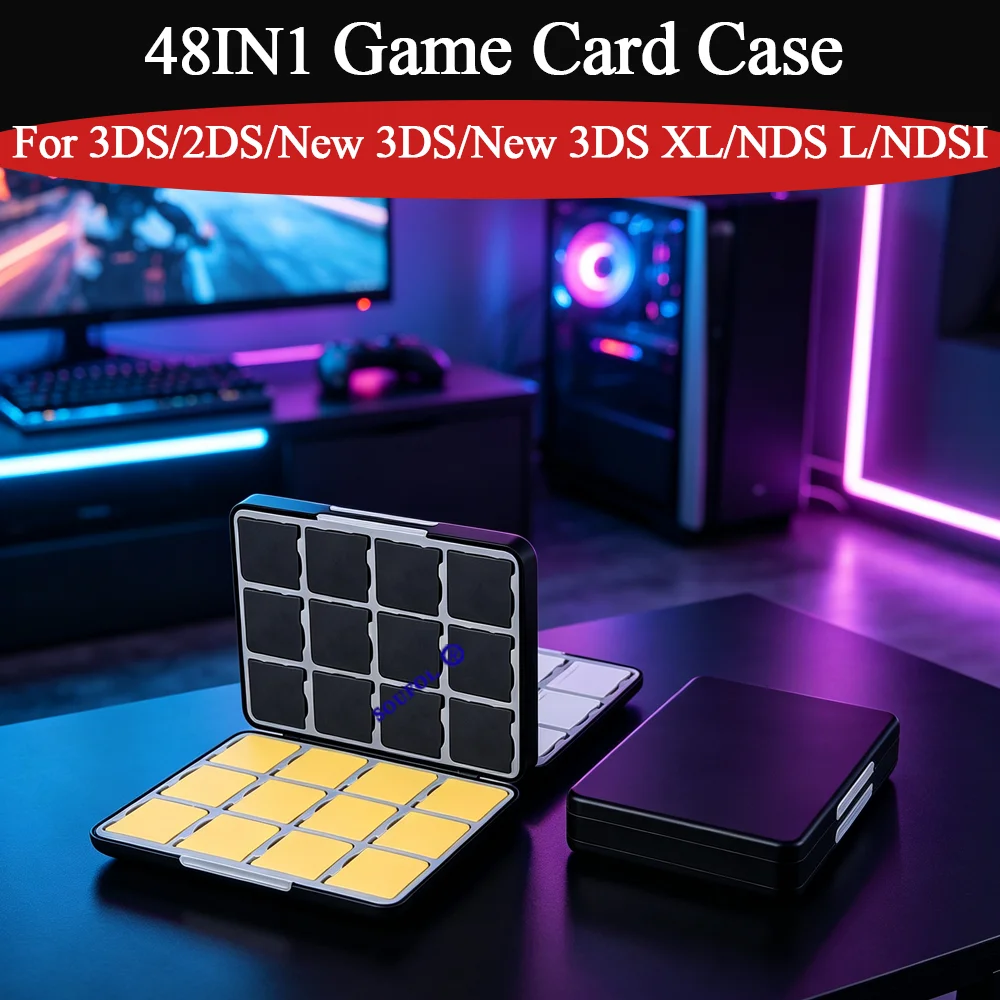 Game Boy Cartridge Holder - 2026 yeni 3DS için 48IN1 taşınabilir