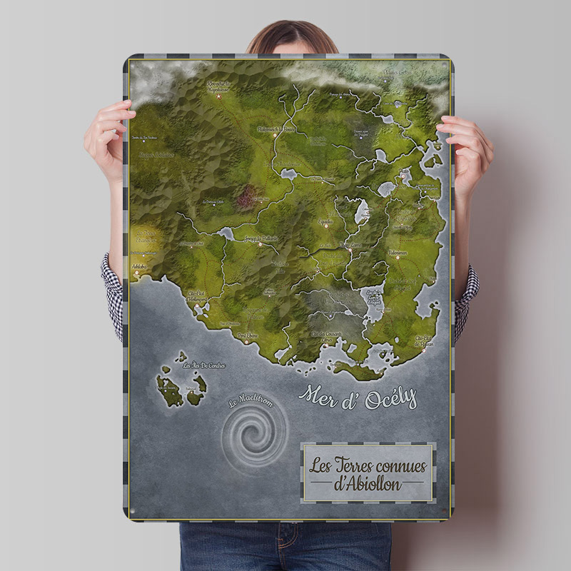 World Of Retro Gaming - Abiollon Dünya Haritası Metal Poster Özel