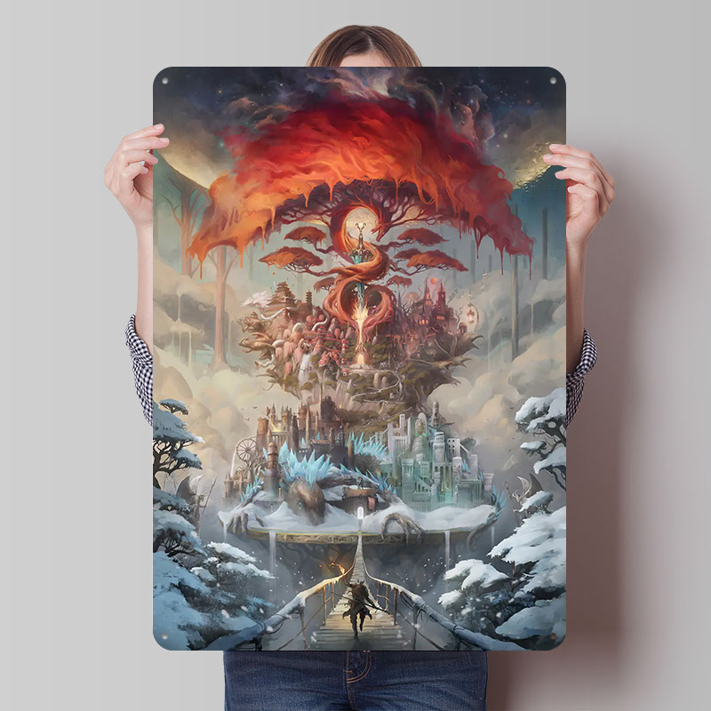 World Of Retro Gaming - Boyalı Dünya Baskılı Poster Özelleştirilmiş Retro