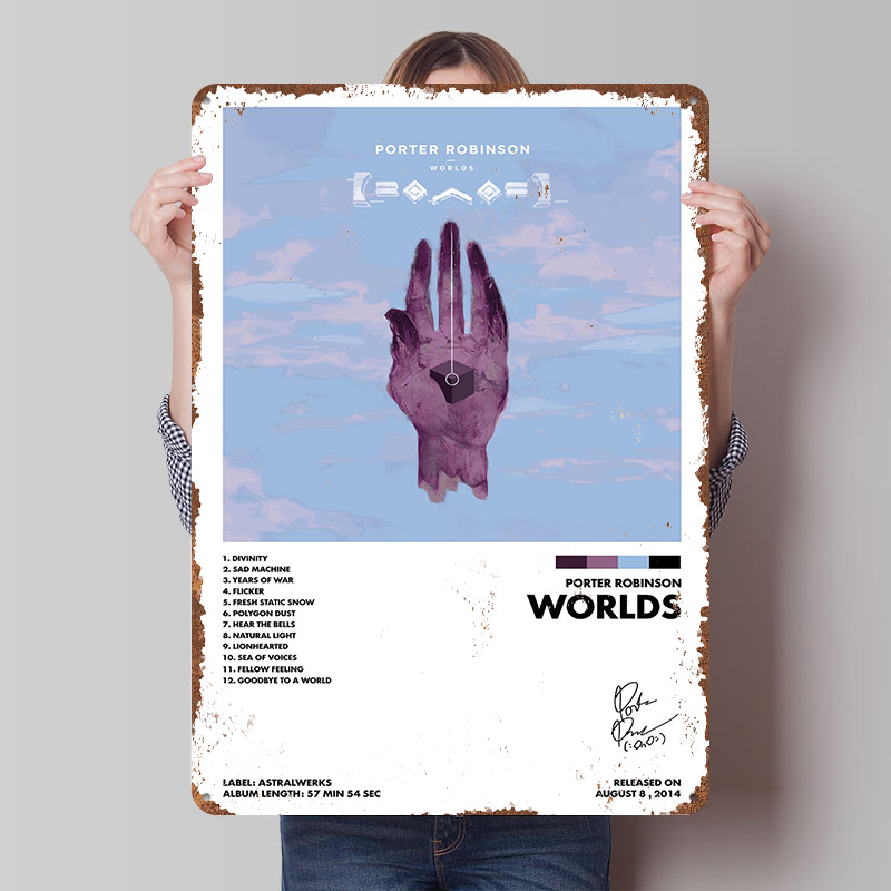 World Of Retro Gaming - Porter Robinson Dünyaların Metal Posteri Özelleştirilmiş