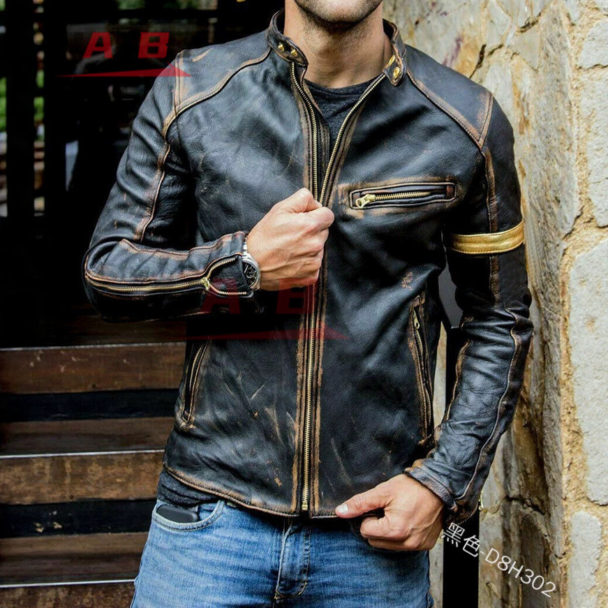 Retro Gaming Jacket - Motosiklet Retro Deri Ceket Streetwear Blazer