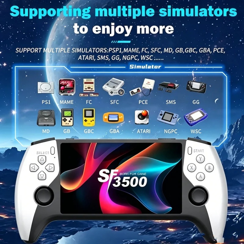 Retro Gaming Upscaler - SF3500 5 inç El Oyun Konsolu,