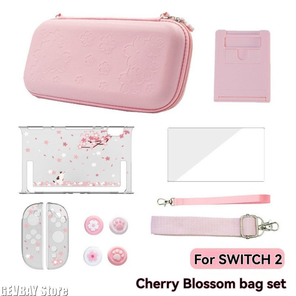 Game Carrying Case - PU Sakura Pembe Kabuk Taşınabilir Taşıma